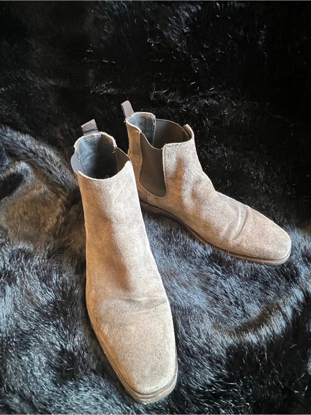 To Boot New York Men's Suede Chelsea Boots in Light Brown